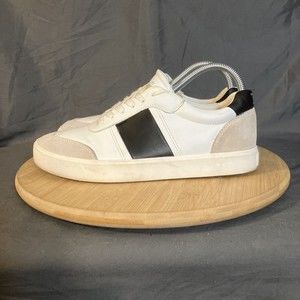 Sam Edelman Enna Women's 8.5/38.5 White/Gray Comfort Sneaker Leather Shoes